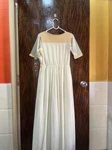 34 bust off white maxi dress for women