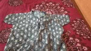 Nighty Grey White Print