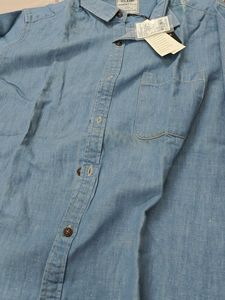 cotton linen blue smart shirt new