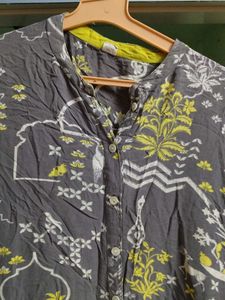 Ash And Yellow Kurti