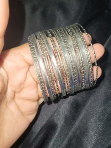 ✨ Elegant Silver Bangle Set * Adjustable *