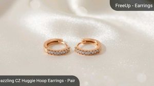 CZ Huggie Hoop Earrings for women
