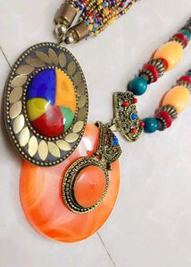 2 Combo Boho Beaded Necklace Set New Condition