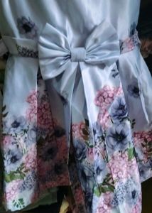 Floral Print Dress with Bow