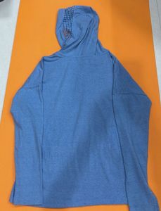 Blue Lace Trim Hoodie