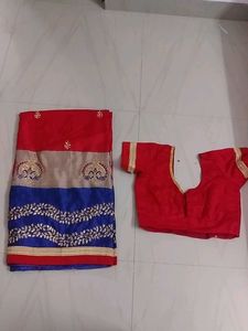 Silk Saree,Used,Stiched Blouse