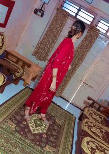 Red Matirial Stich Full Drees