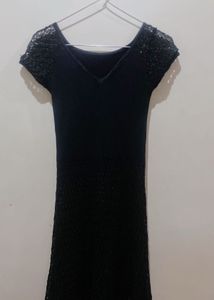 Black Crochet Mini Dress