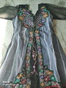 black suit with bottom n dupatta.