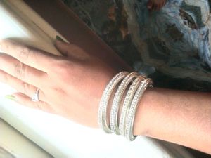 White Full Stone Bangles Giving Diu To Size Issue