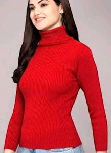 Red Turtleneck Knit Sweater (free delivery)