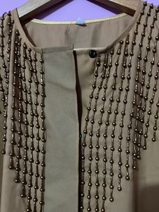 Elegant Beaded Detail Duster