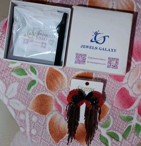 Red Contemporary Drop Earrings🔴