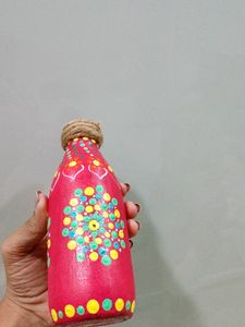 Doted Mandala Bottle Painted