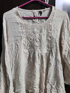 Embroidered White Top
