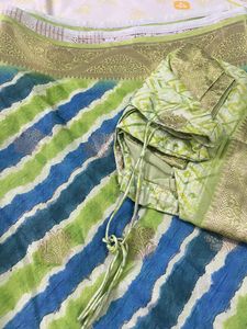 Beautiful green sari with blouse