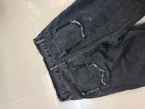 Wide Leg Black Wash Jeans