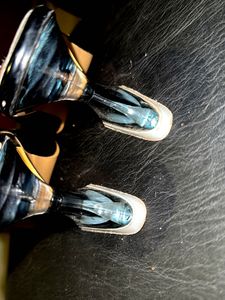 Black Patent pu Leather Mules - Size 7