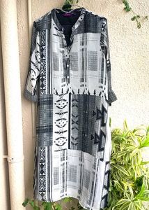 Patchwork Print Tunic Dress