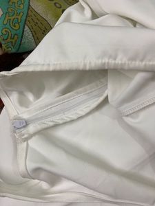 Newme white solid fit flare dress 👗