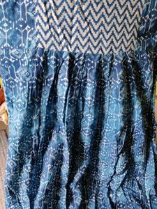 Blue Printed Anarkali Kurta