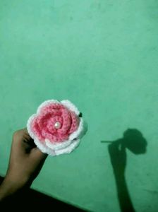 Crochet Rose Hair Clip