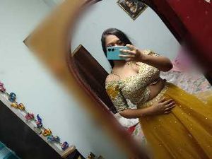 Yellow Sequin Lehenga Choli
