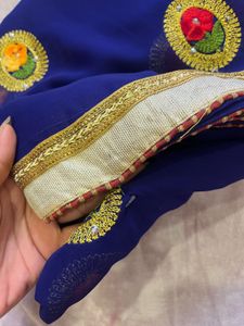Royal Blue Saree with Blouse Piece (Brand New)