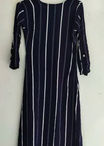 Navy Blue Stripe Kurta