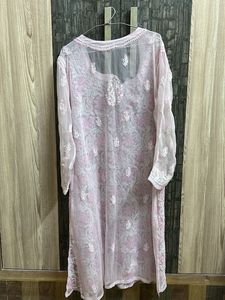 Pink authentic Chikankari Kurta