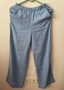 HnM Divided Linen Pants Ash Blue