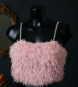 Pink Fuzzy Crop Top