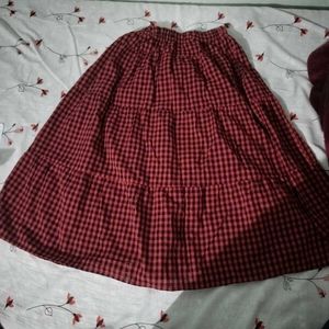 Red Checkered Skirt