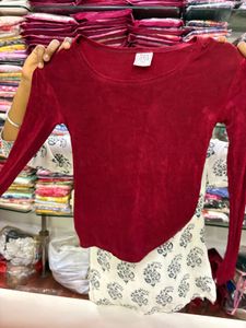 Burgundy Long Sleeve Top