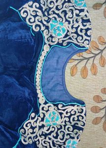 Embroidered Velvet Blouse