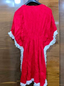 Red Lace Trim Caftan