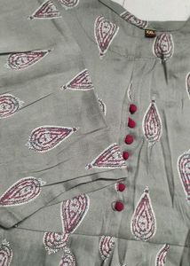 Elegant Grey Printed Kurta