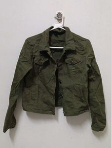Olive Green Denim Jacket