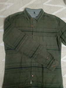 Striped Olive Green Shirt
