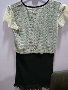 Lace Detail Black Dress