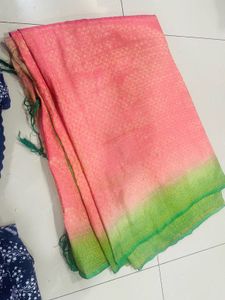 Stunning Pink &amp; Green Ombre Dupatta with Tassels