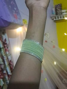 Beautiful Pista Green Colour Velvet Bangles 💚