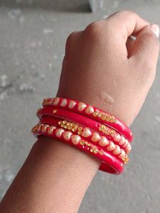 Red &amp; Gold Bangles