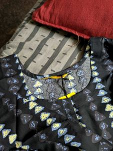 Navi Blue Printed Kurta