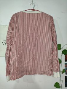 Ether Red White Striped Top