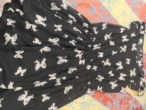Black Bow Print Dress