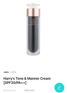 cellre Harry&#39;s Tone and Manner Cream SPF30 PA