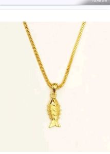 Gold Fish Pendant Necklace