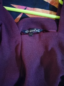 WoowZerz Burgundy Peplum Top