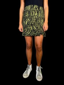 Zara Print Ruched Mini Skirt